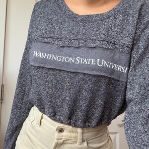 Washington State Cropped Reworked Sweatshirt